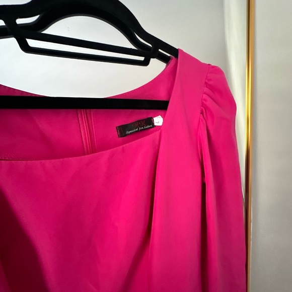 Hot Pink Pencil Midi Dress - Picture 6 of 8